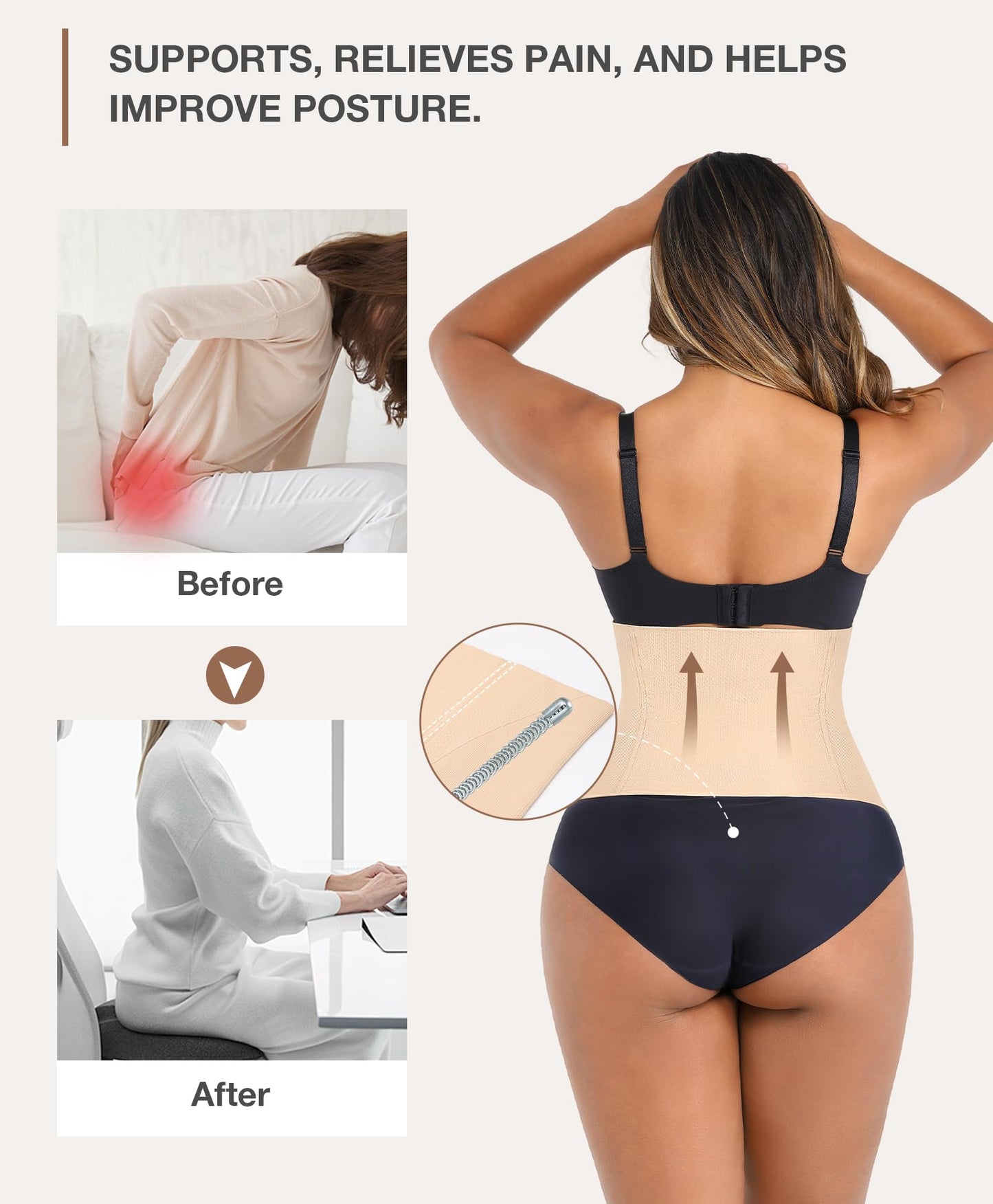 Lover-Beauty Waist Trainer for Women Corset Shapewear Tummy Control Waist Cincher Postpartum Girdle Body Shaper