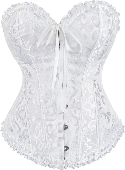 Alivila.Y Fashion Womens Lace Up Corset Top Overbust Body Shaper Bustier Corsets for Women