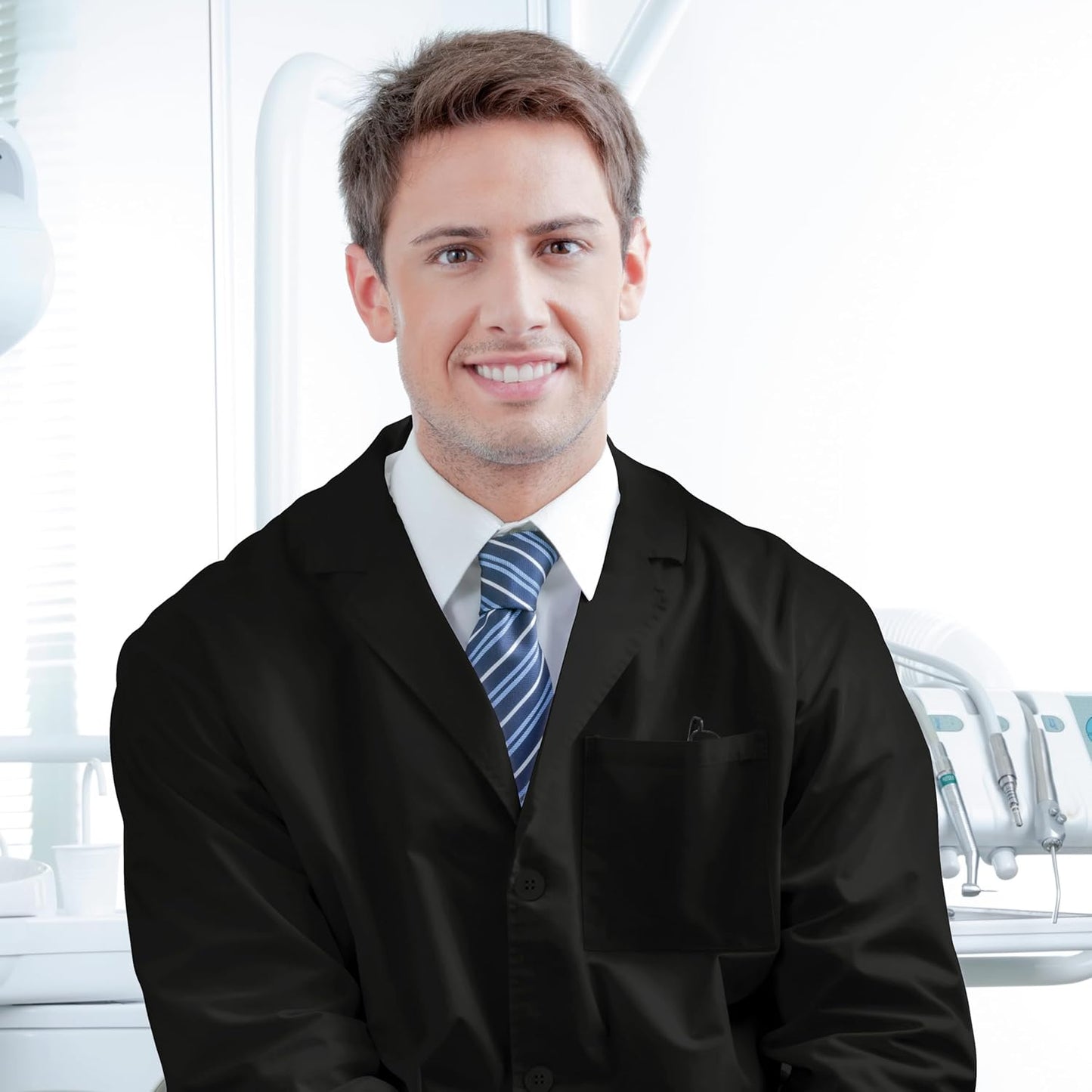 NY Threads Professional Lab Coat for Men Long Sleeve Medical Coat