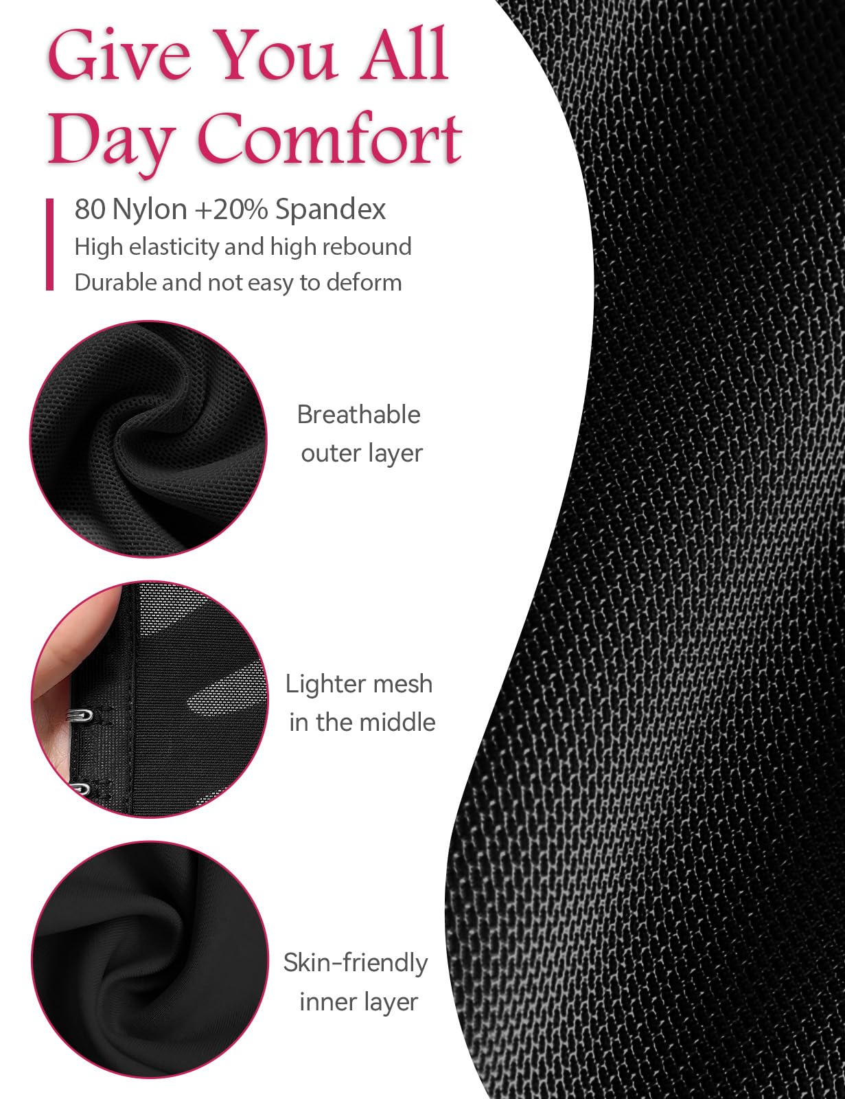 SHAPSHE Short Torso Waist Trainer for Women Corset Waist Cincher Shapewear Tummy Control Workout Hourglass Body Shaper