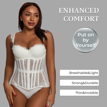 Mesh Corset Waist Trainer for Women - Underbust Corset Lace Up - Waist Cincher Shapewear - Body Shaper