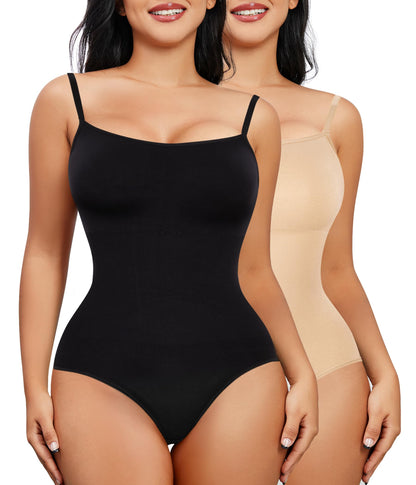 Nebility Shapewear Waist Trainer Bodysuits Women Clothing Tummy Control Seamless Full Body Shaper Square Neck Jumpsuits Top
