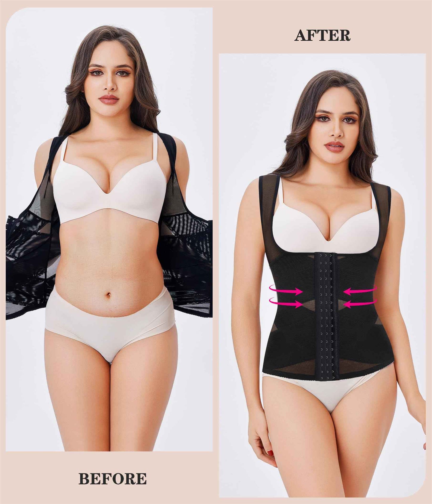 Nebility Waist Trainer for Women Corset Shapewear Tummy Control Body Shaper Vest Waist Cincher Shapewear