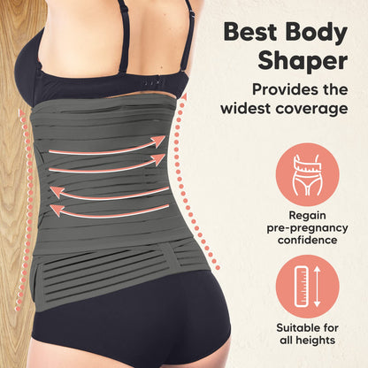 3 in 1 Postpartum Belly Support Recovery Wrap – Postpartum Belly Band, After Birth Brace, Slimming Girdles, Body Shaper Waist Shapewear, Post Surgery Pregnancy Belly Support Band (Midnight Black, M/L)