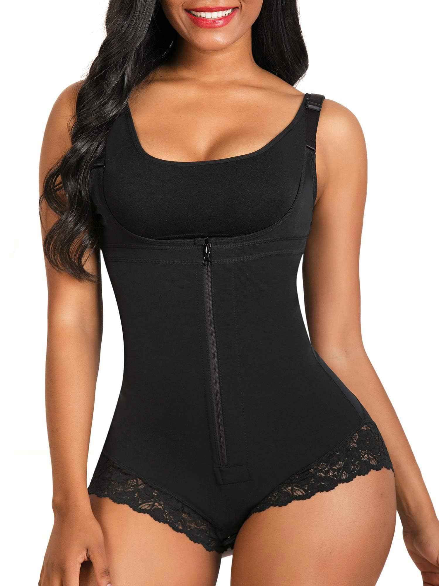 SHAPERX Women's Fajas Colombianas Shapewear Postpartum Tummy Control Body Shaper Butt Lifter Bodysuit