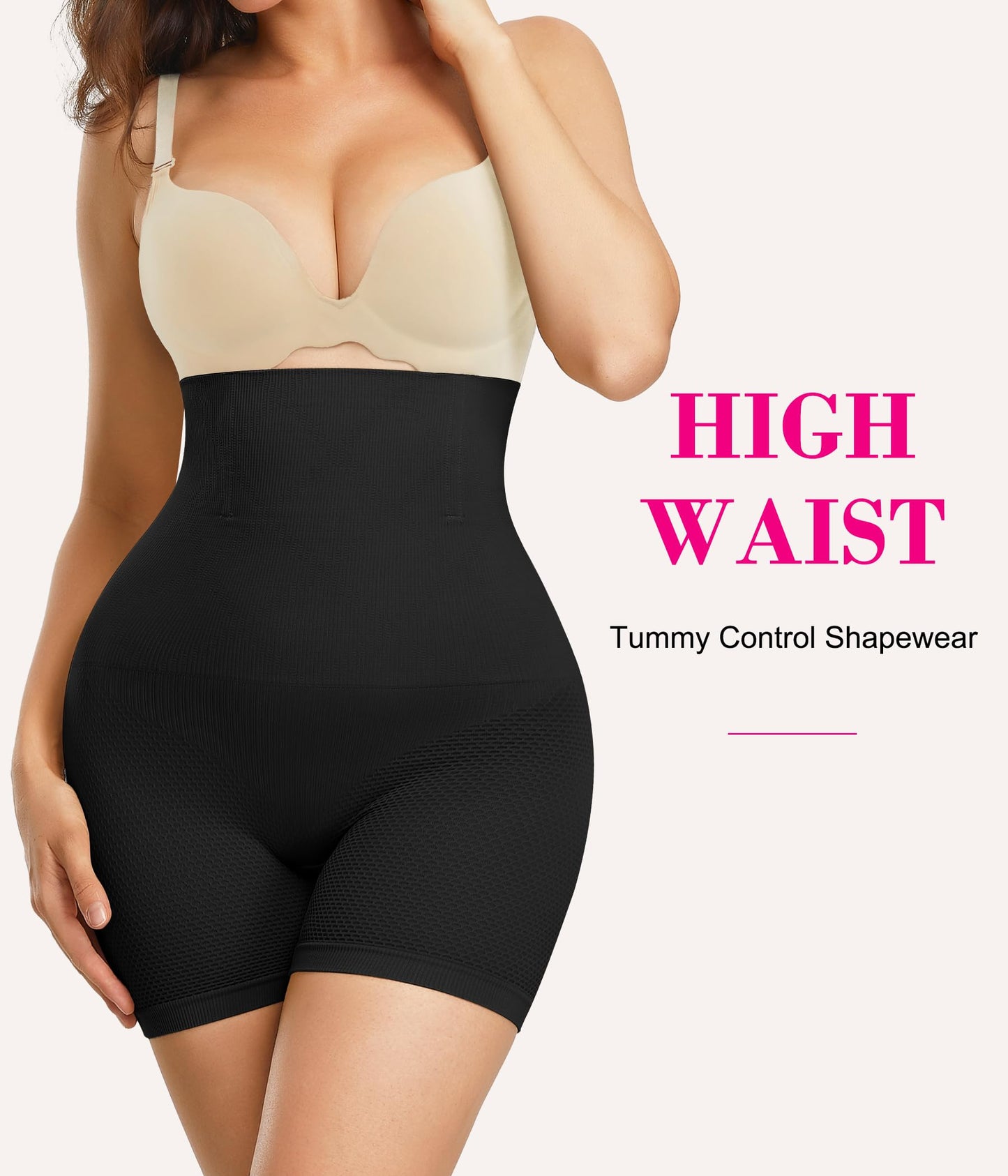 Nebility Womens' Shapewear Thigh Slimmer Tummy Control Body Shaper Shorts Butt Lifter Panties High Waist Trainer