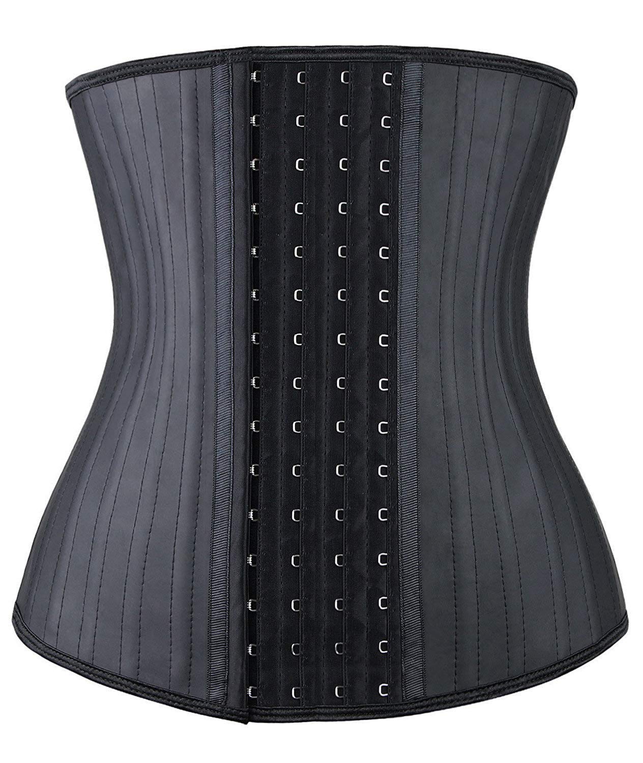 YIANNA Waist Trainer for Women Latex Underbust Waist Corsets Cincher Hourglass Body Shaper 4 Hooks