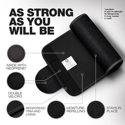 ActiveGear Premium Waist Trimmer & Trainer Belt for Men and Women - Sweat-Enhancing Slimming Wrap for Stomach, Adjustable Fit