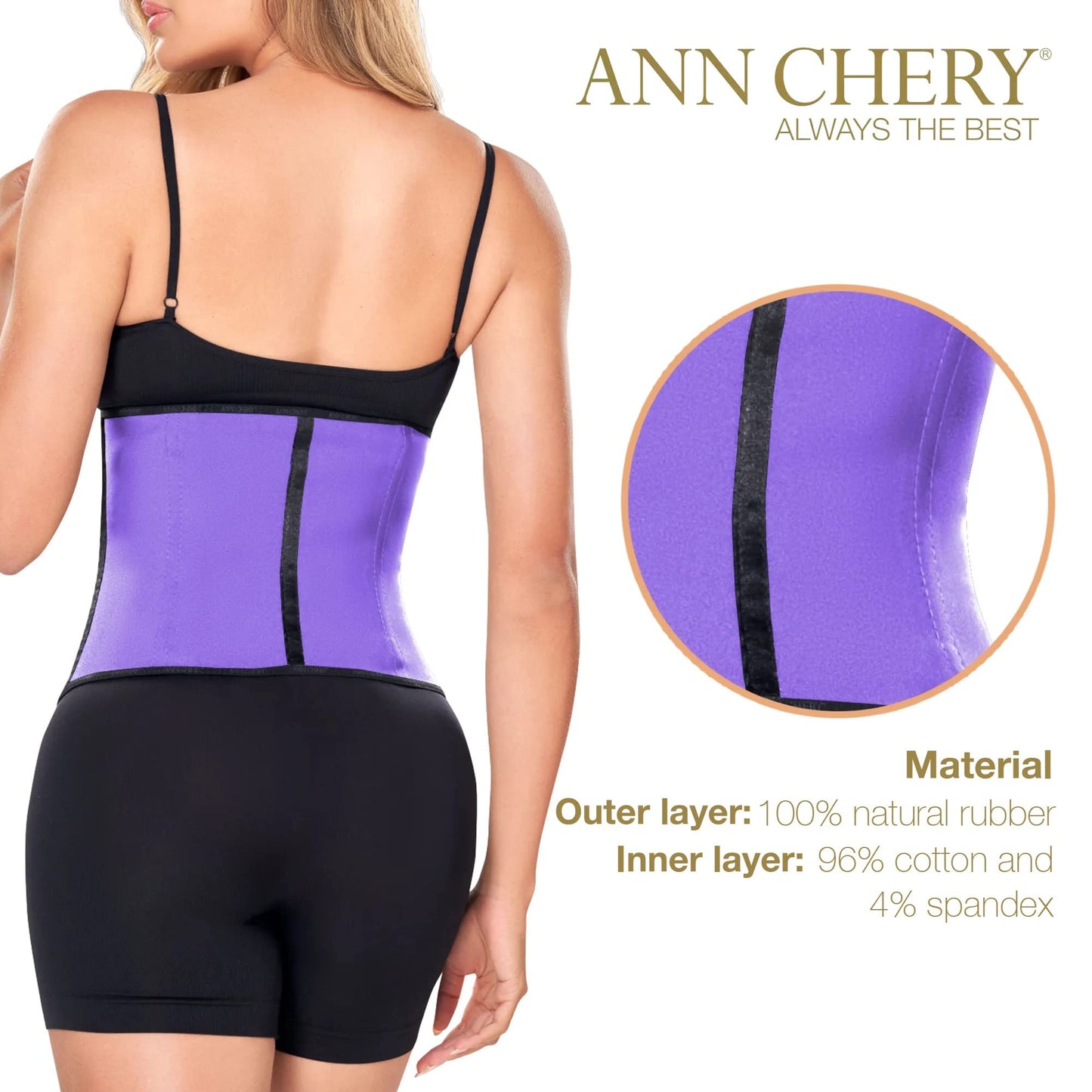 Ann Chery 2021 Latex Waist Trainer for Women |3 Hook Body Shaper|High Compression Colombian Waist Cincher |Daily & Sports Use