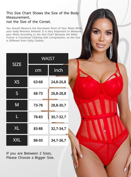 Mesh Corset Waist Trainer for Women - Underbust Corset Lace Up - Waist Cincher Shapewear - Body Shaper