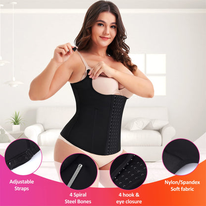 Eleady Womens Waist Trainer Corset Vest Weight Loss Breathable Tank Tops Tummy Control Shapewear Slimming Body Shaper