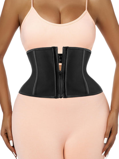 Atbuty Super Short Torso Waist Trainers Cincher Corset Tummy Shaper Slimming Latex Girdle