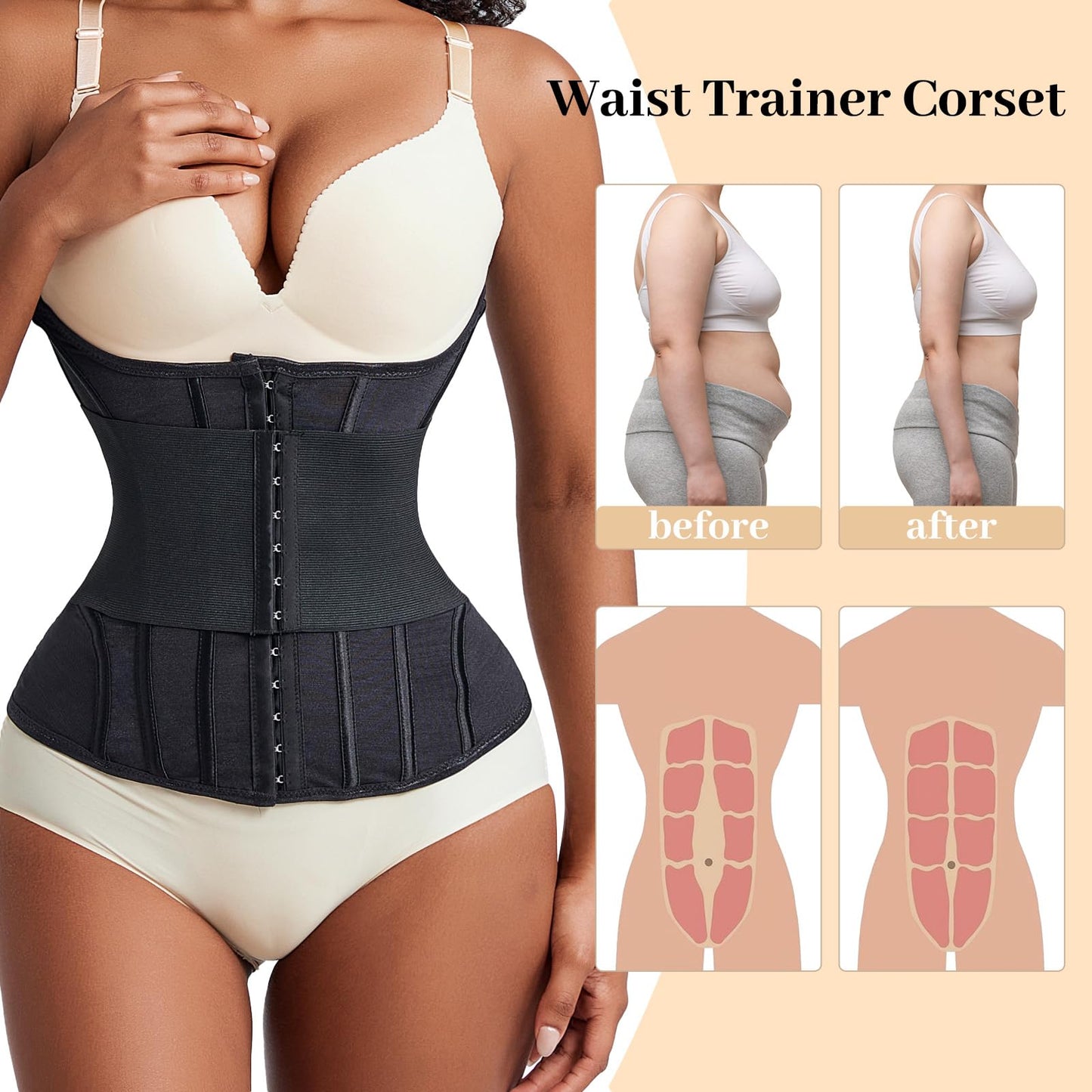 Waist Trainer for Women Faja Body Shaper Tummy Control Shapewear Waist Cinchers Corset