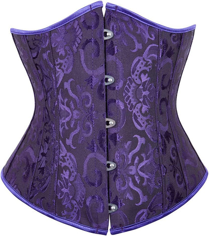 Kranchungel Underbust Corsets for Women Black Corset Top Waist Trainer Fashion Bustier Plus Size Corset