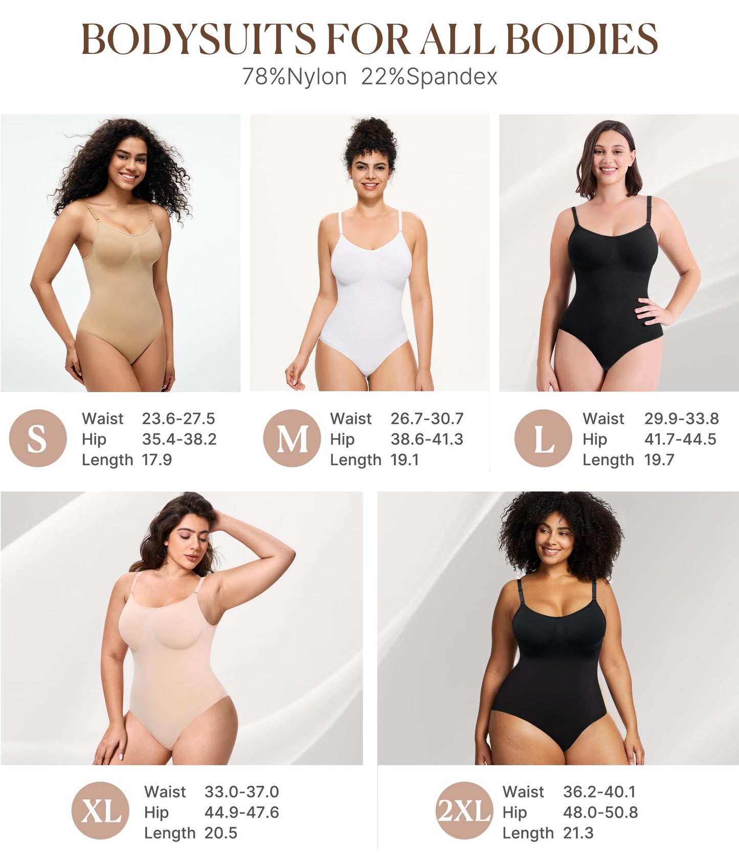 BRABIC Tummy Control Shapewear for Women Seamless Shapewear Bodysuit Body Shaper Waist Trainer Snatched Body Suit