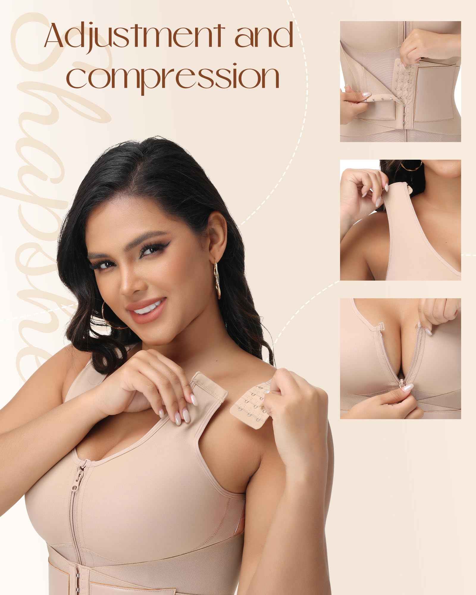 SHAPSHE Waist Trainer for Women Corset Shapewear Tummy Control Postpartum Waist Cincher Body Shaper Bra with Back Support