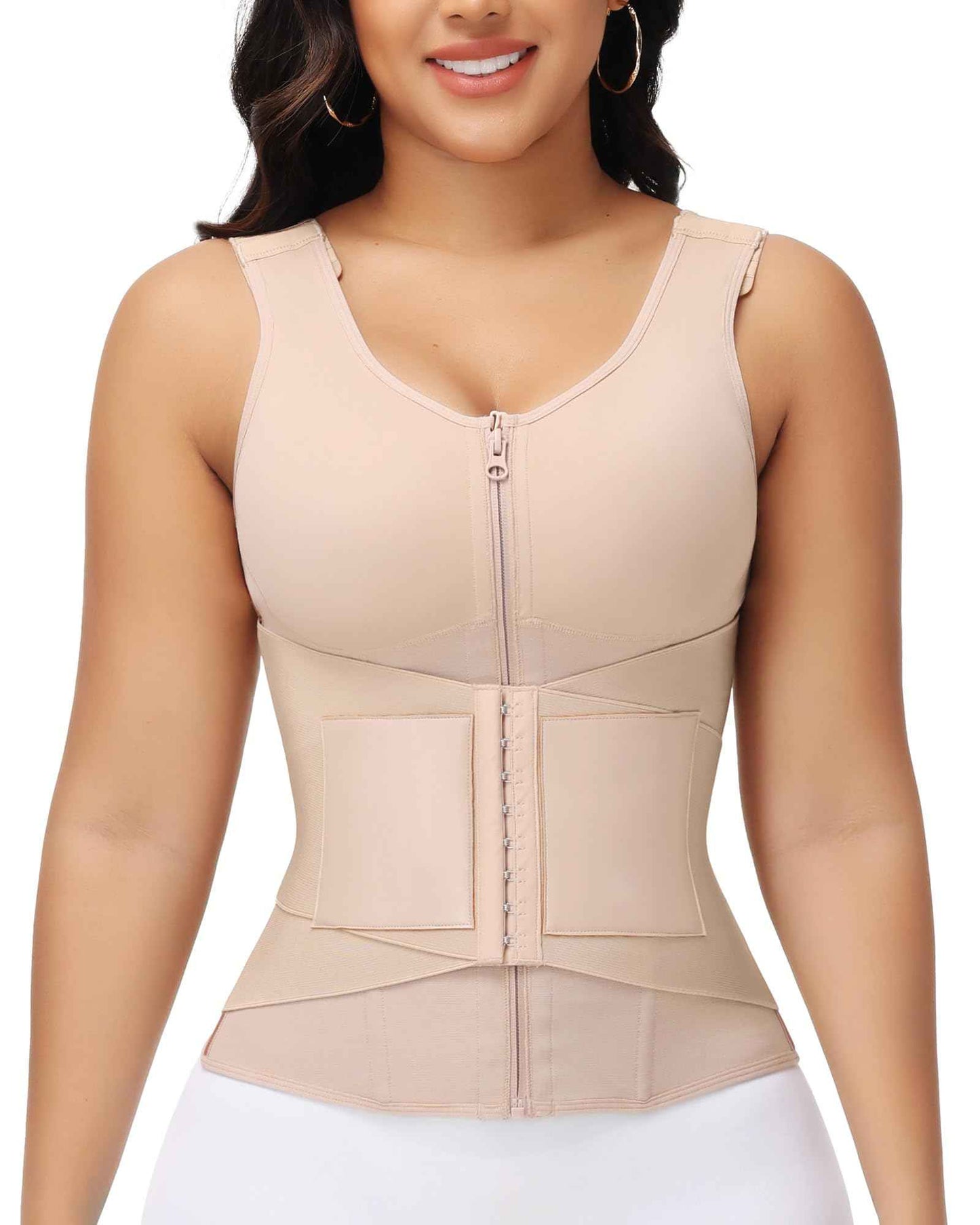 SHAPSHE Waist Trainer for Women Corset Shapewear Tummy Control Postpartum Waist Cincher Body Shaper Bra with Back Support