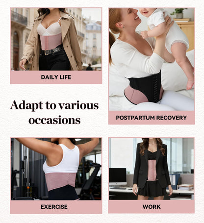 SHAPSHE Waist Trainer Corset for Women Tummy Control Waist Cincher Shapewear Workout Body Shaper Postpartum with Hooks
