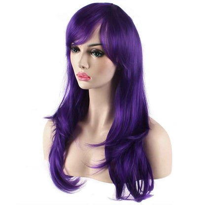 Akstore 28 inch Fashion Wigs Long Wavy Curly Hair Cosplay Wig (Purple)