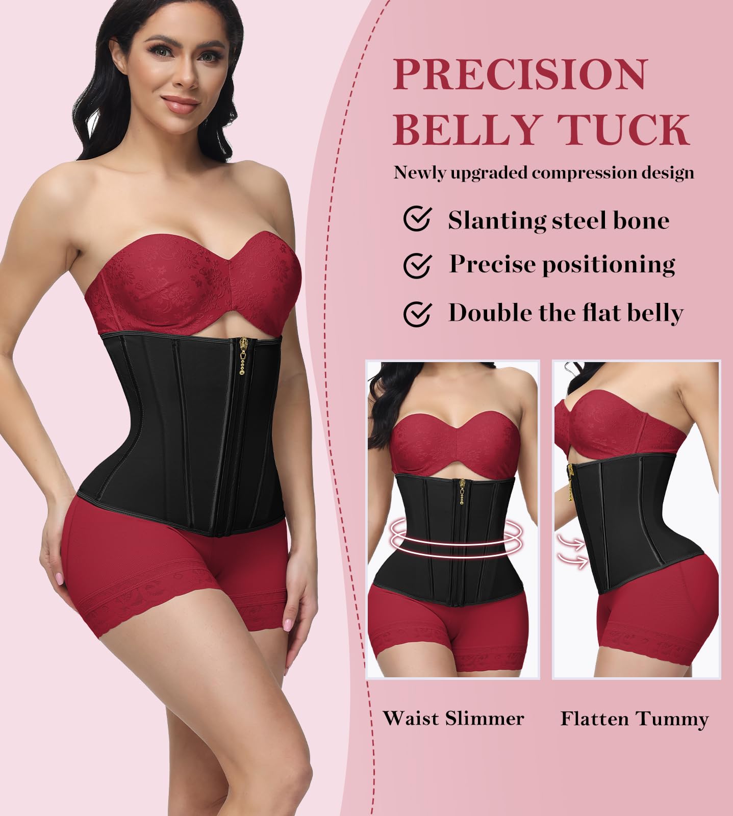 SHAPSHE Waist Trainer for Women, Tummy Control Waist Cincher, Hourglass Sport Workout Faja Body Shaper