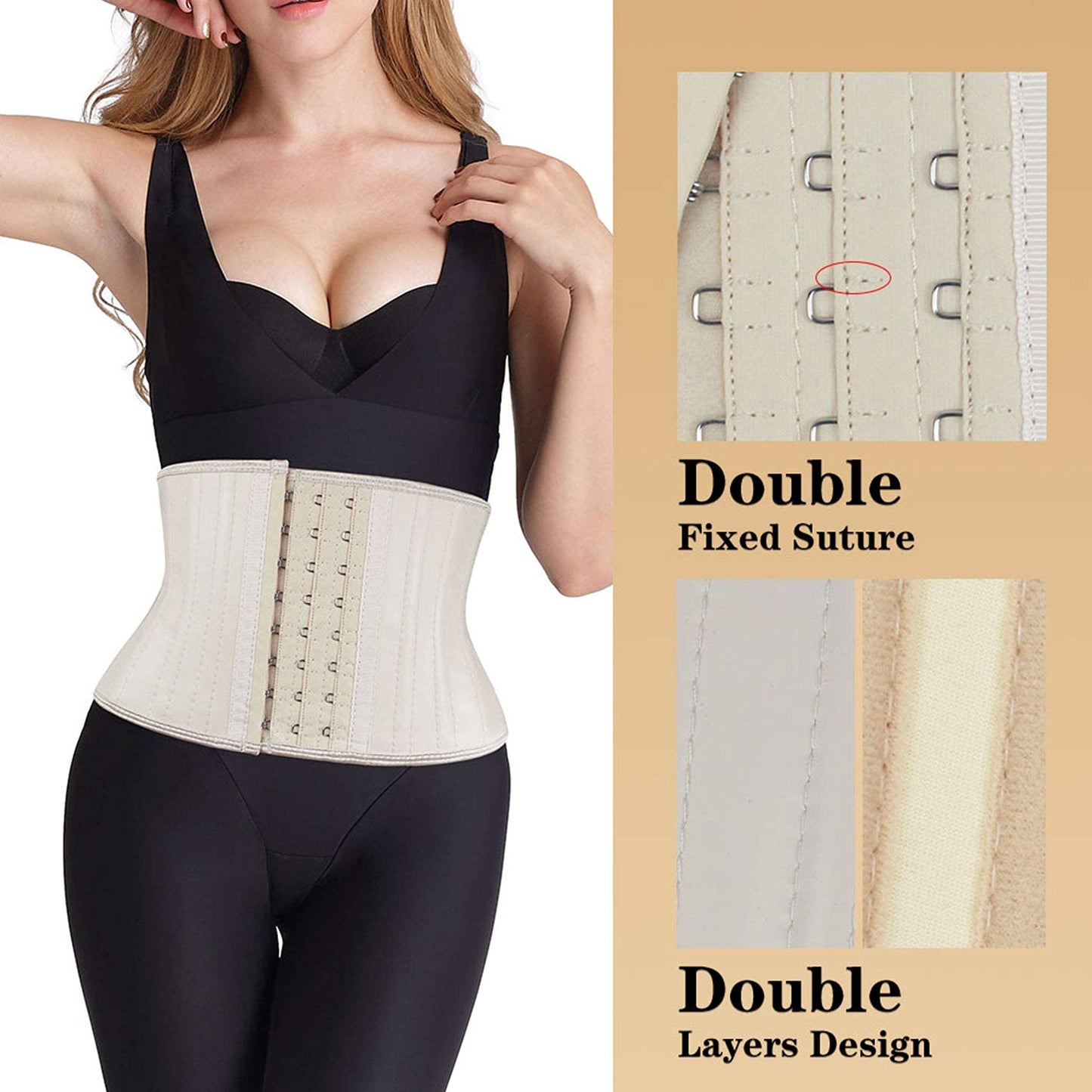 Atbuty Super Short Torso Waist Trainers Cincher Corset Tummy Shaper Slimming Latex Girdle