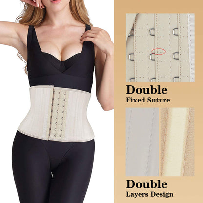 Atbuty Super Short Torso Waist Trainers Cincher Corset Tummy Shaper Slimming Latex Girdle