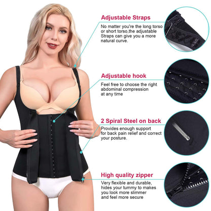 LODAY Waist Trainer Corset for Women Tummy Control Sport Workout Body Shaper Black