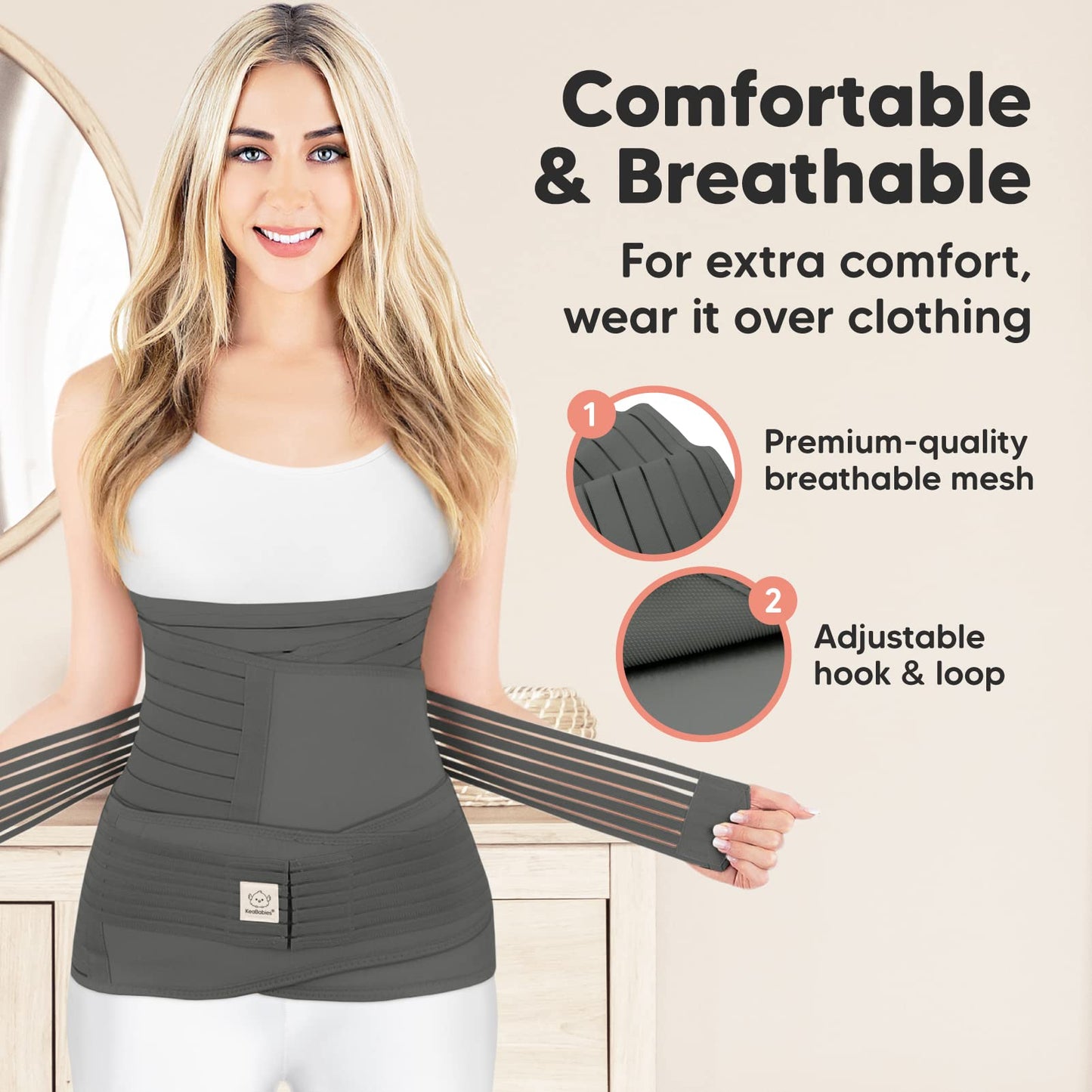 3 in 1 Postpartum Belly Support Recovery Wrap – Postpartum Belly Band, After Birth Brace, Slimming Girdles, Body Shaper Waist Shapewear, Post Surgery Pregnancy Belly Support Band (Midnight Black, M/L)