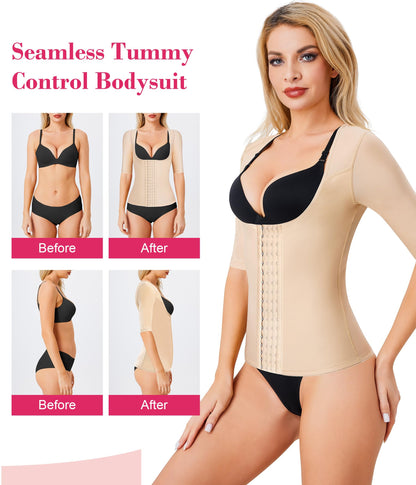 Gotoly Women Waist Trainer Corset Tummy Control Shapewear Upper Arm Shaper Post Surgical Slimmer Compression Tops