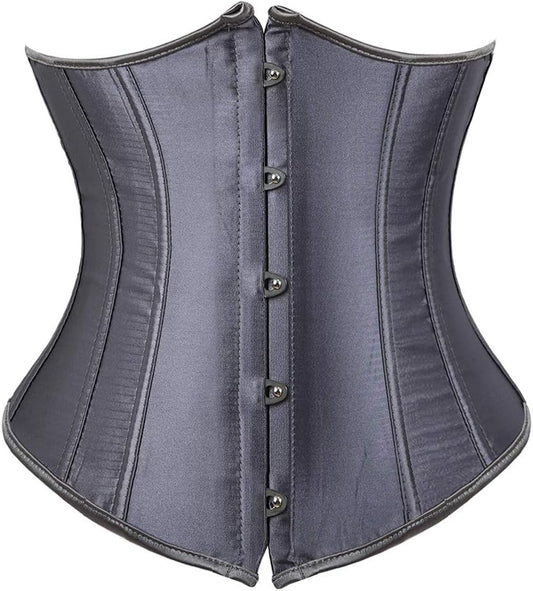 Kranchungel Underbust Corsets for Women Black Corset Top Waist Trainer Fashion Bustier Plus Size Corset