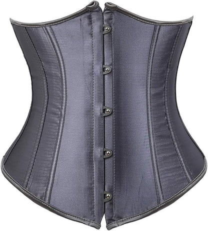 Kranchungel Underbust Corsets for Women Black Corset Top Waist Trainer Fashion Bustier Plus Size Corset