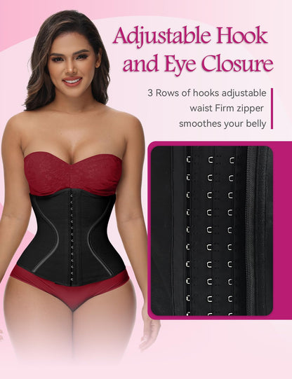 SHAPSHE Short Torso Waist Trainer for Women Corset Waist Cincher Shapewear Tummy Control Workout Hourglass Body Shaper