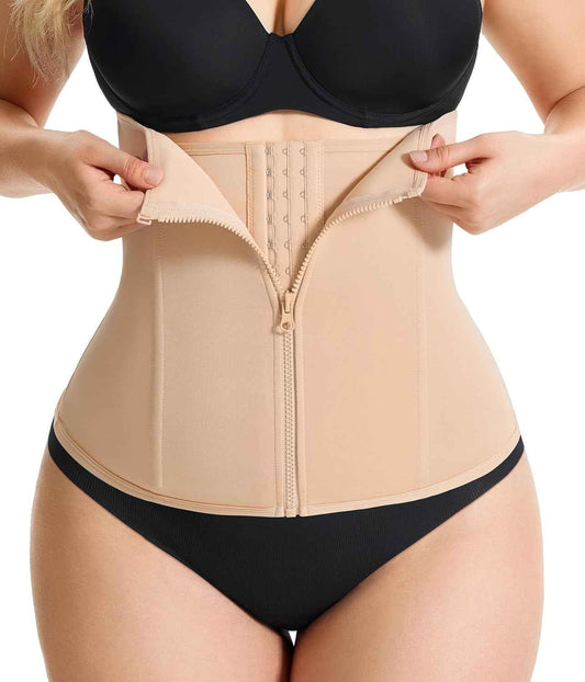 Gotoly Waist Trainer for Women Zipper Corset Shapewear Tummy Control Faja Body Shaper Waist Cincher Workout Girdle