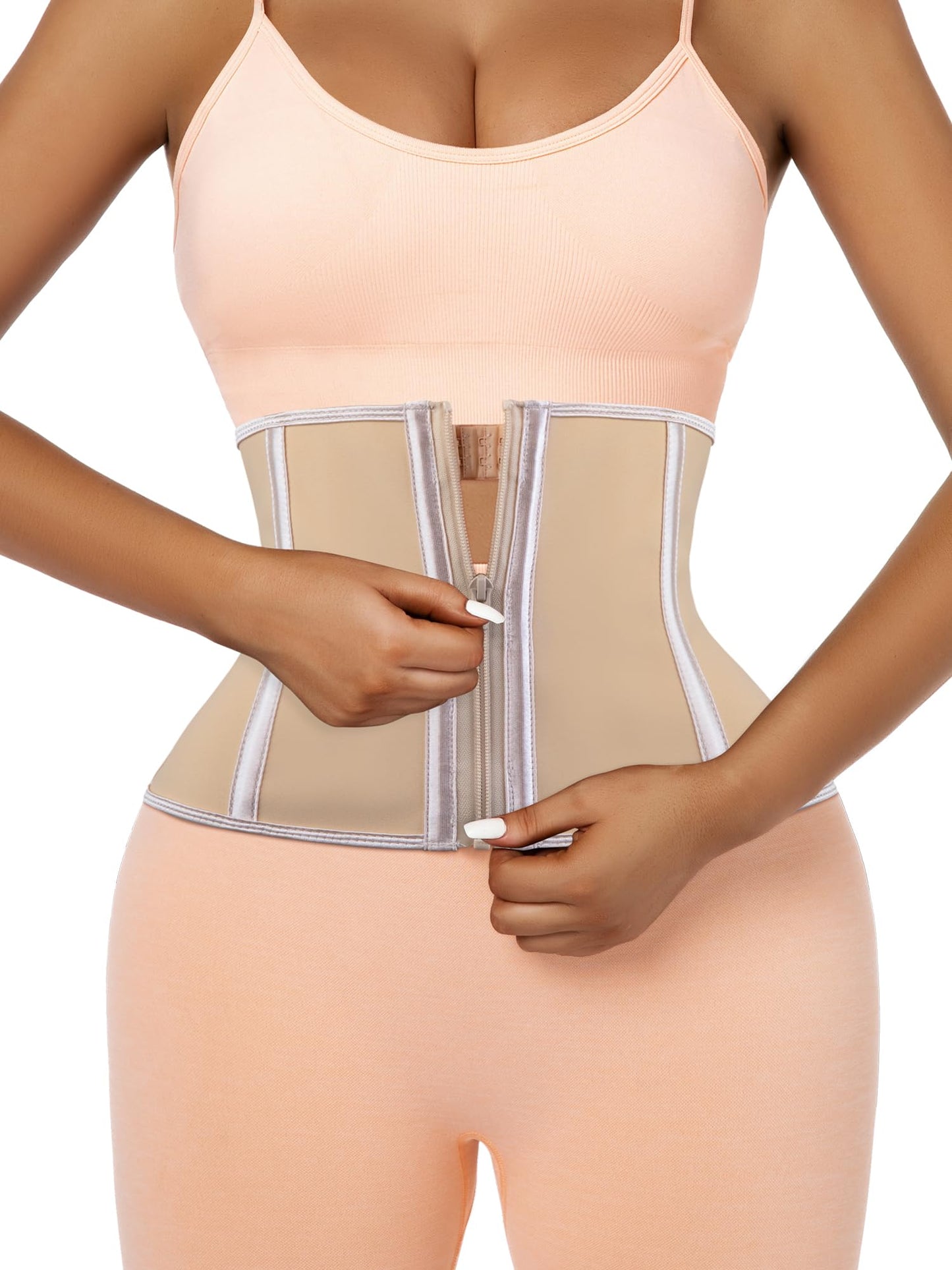 Atbuty Short Torso Waist Trainers Cincher Corset Underbust Body Shaper Latex Sport Girdle