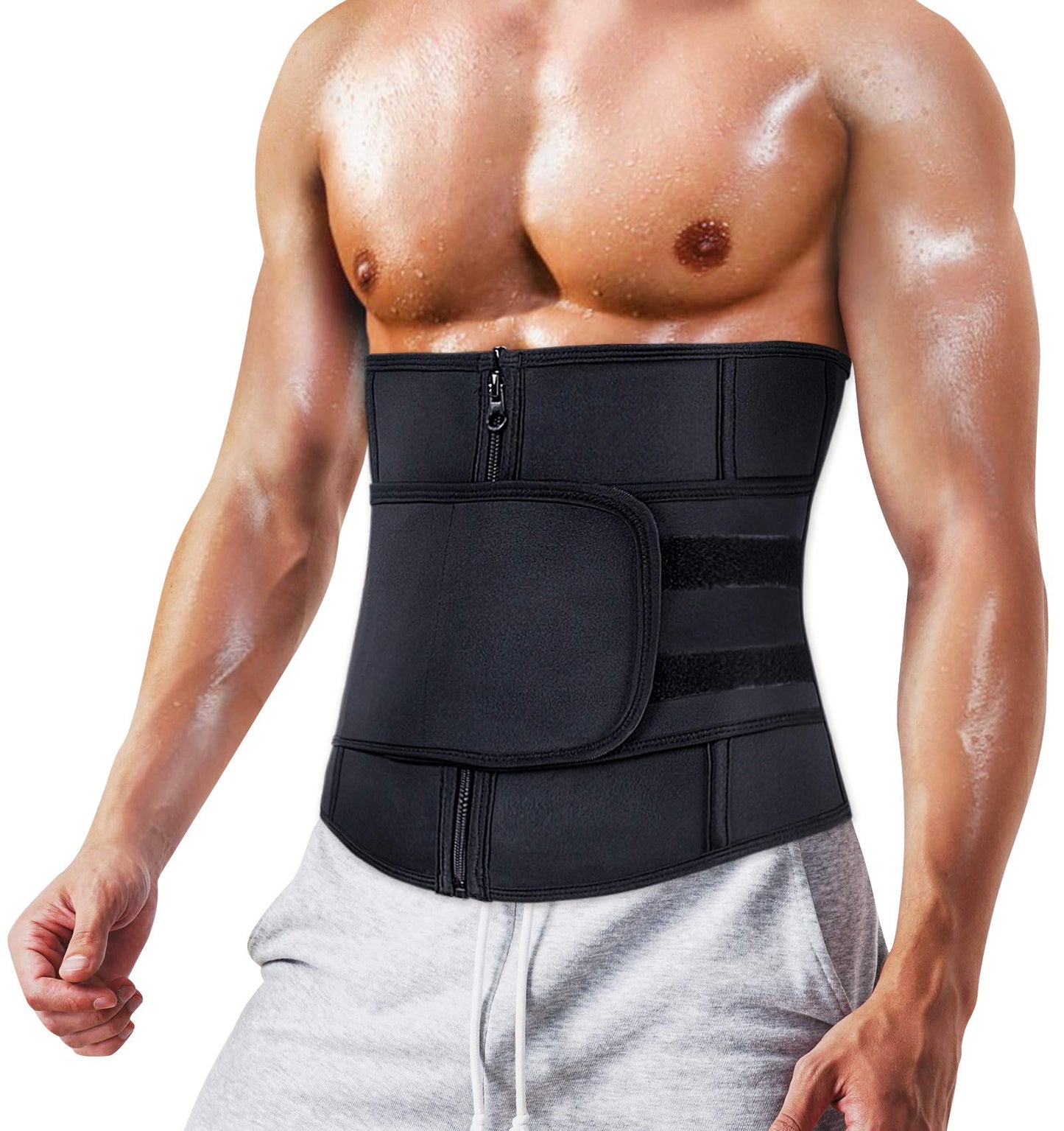 Men Waist Trainer Trimmer for Weight Loss Tummy Control Compression Shapewear Sweat Belt Body Shaper