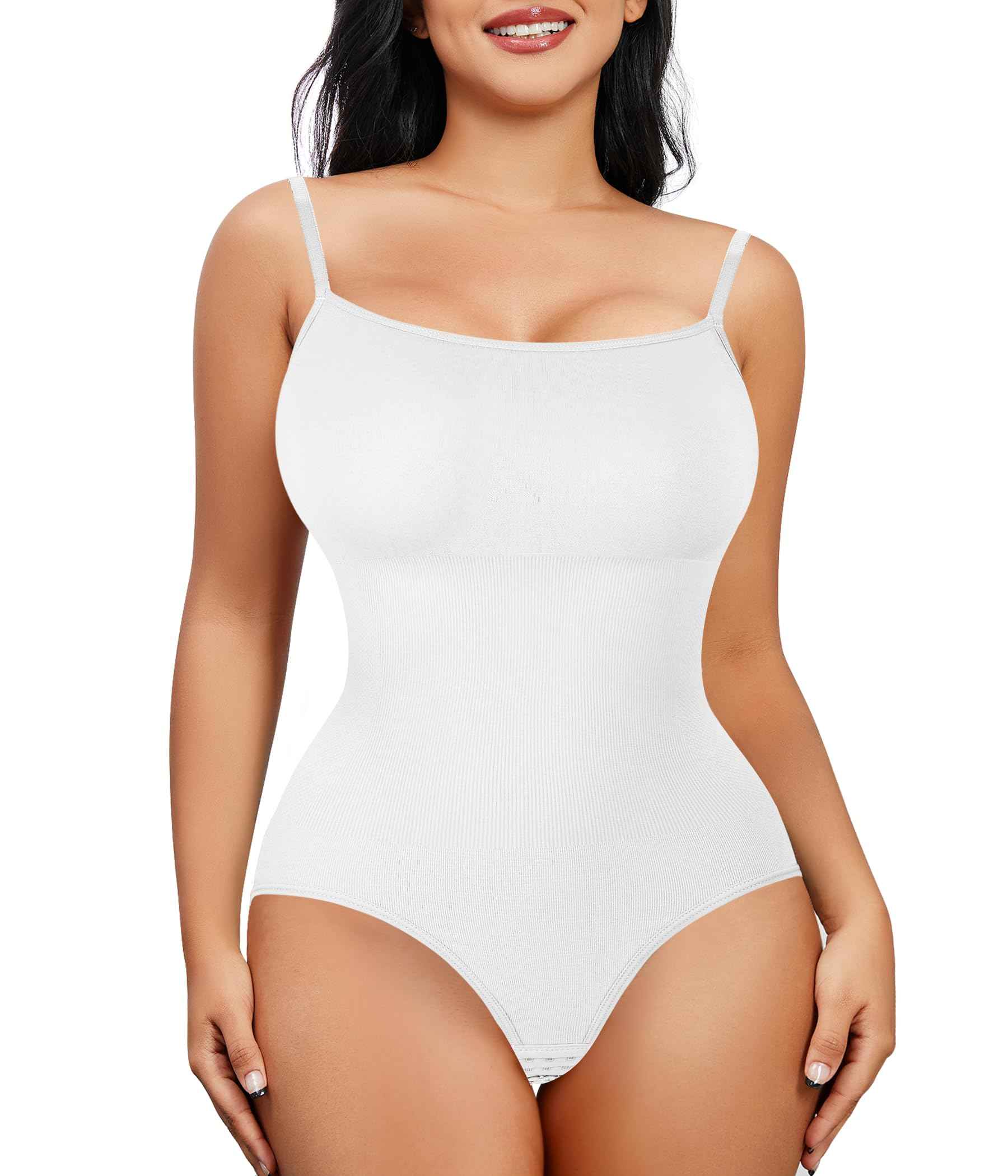 Nebility Shapewear Waist Trainer Bodysuits Women Clothing Tummy Control Seamless Full Body Shaper Square Neck Jumpsuits Top