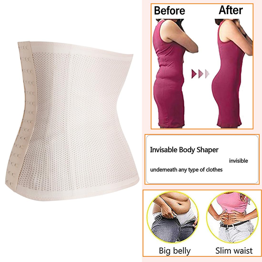Women's Waist Trainer Corset Shapewear Tummy Control Body Shaper Waist Cincher Sport Girdle