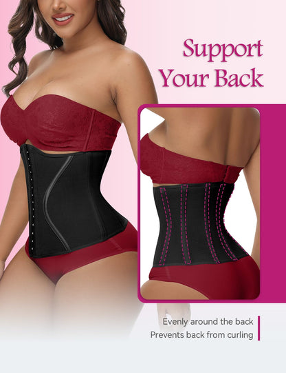 SHAPSHE Short Torso Waist Trainer for Women Corset Waist Cincher Shapewear Tummy Control Workout Hourglass Body Shaper