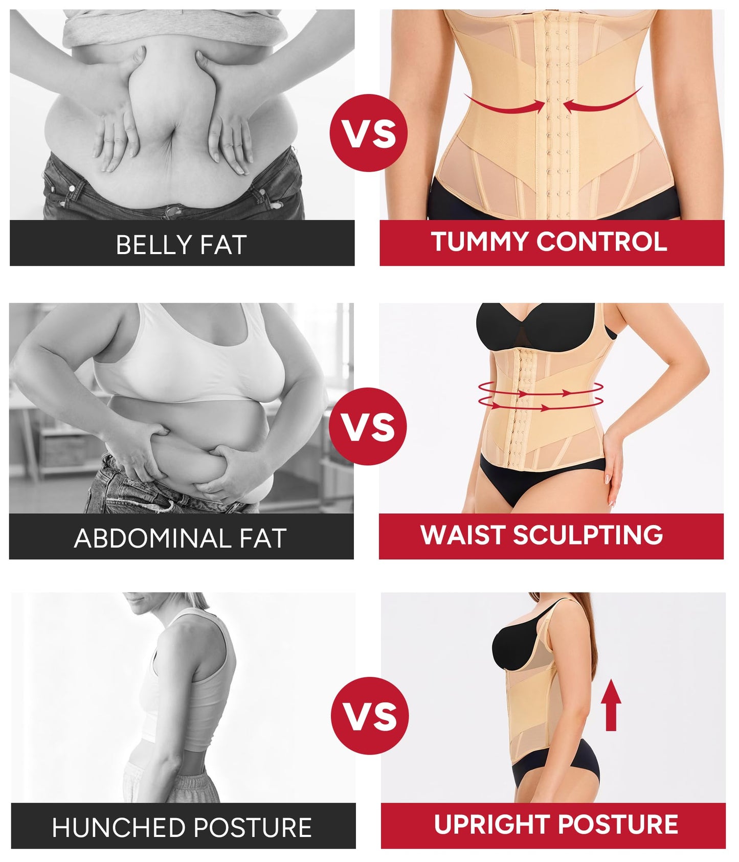 Nebility Waist Trainer for Women Corset Shapewear Tummy Control Body Shaper Top Waist Cincher Girdle with Adjustable Straps