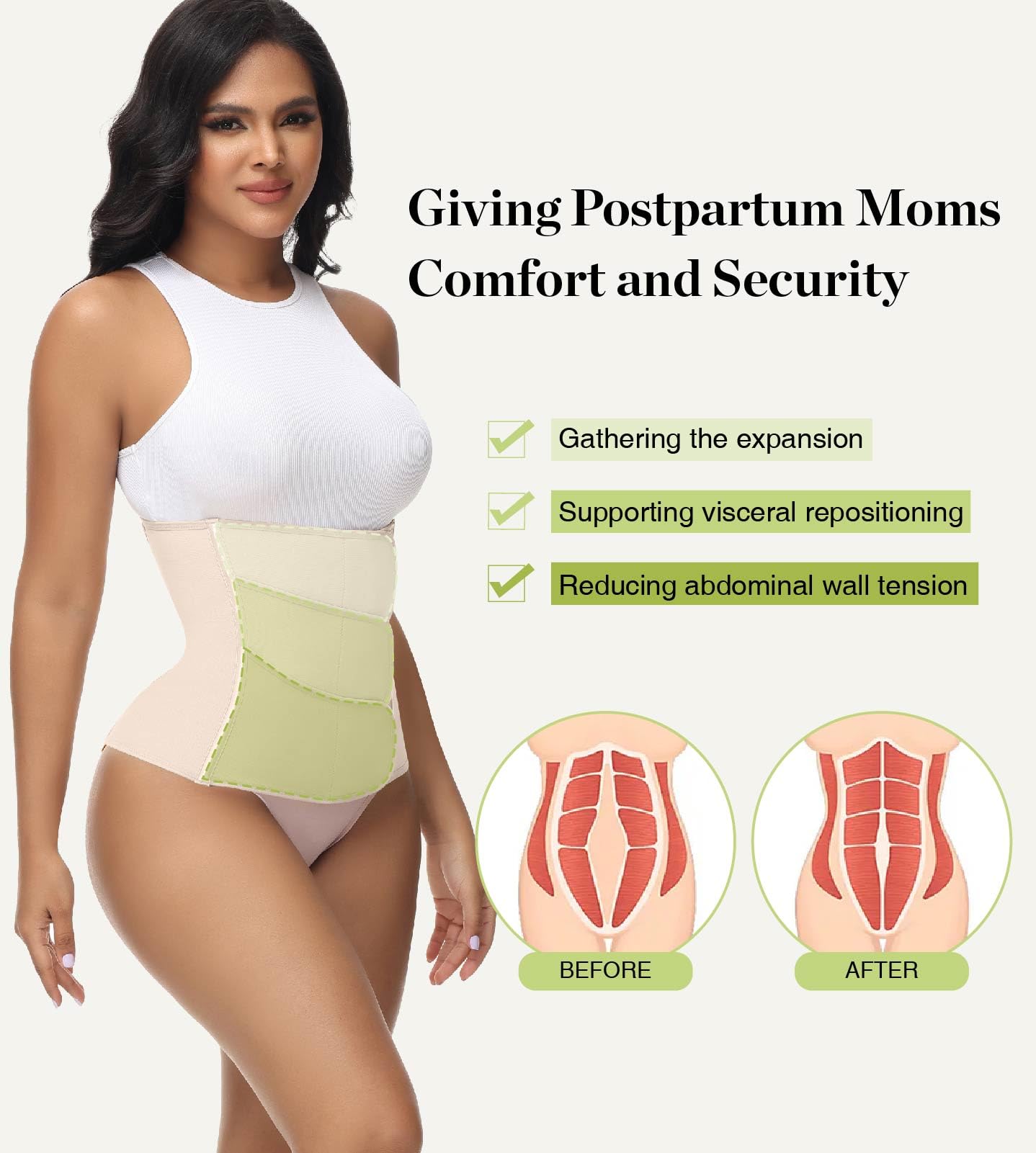 SHAPSHE Waist Trainer for Women Postpartum Recovery Wrap Waist Cincher Corset Shapewear Belly Band