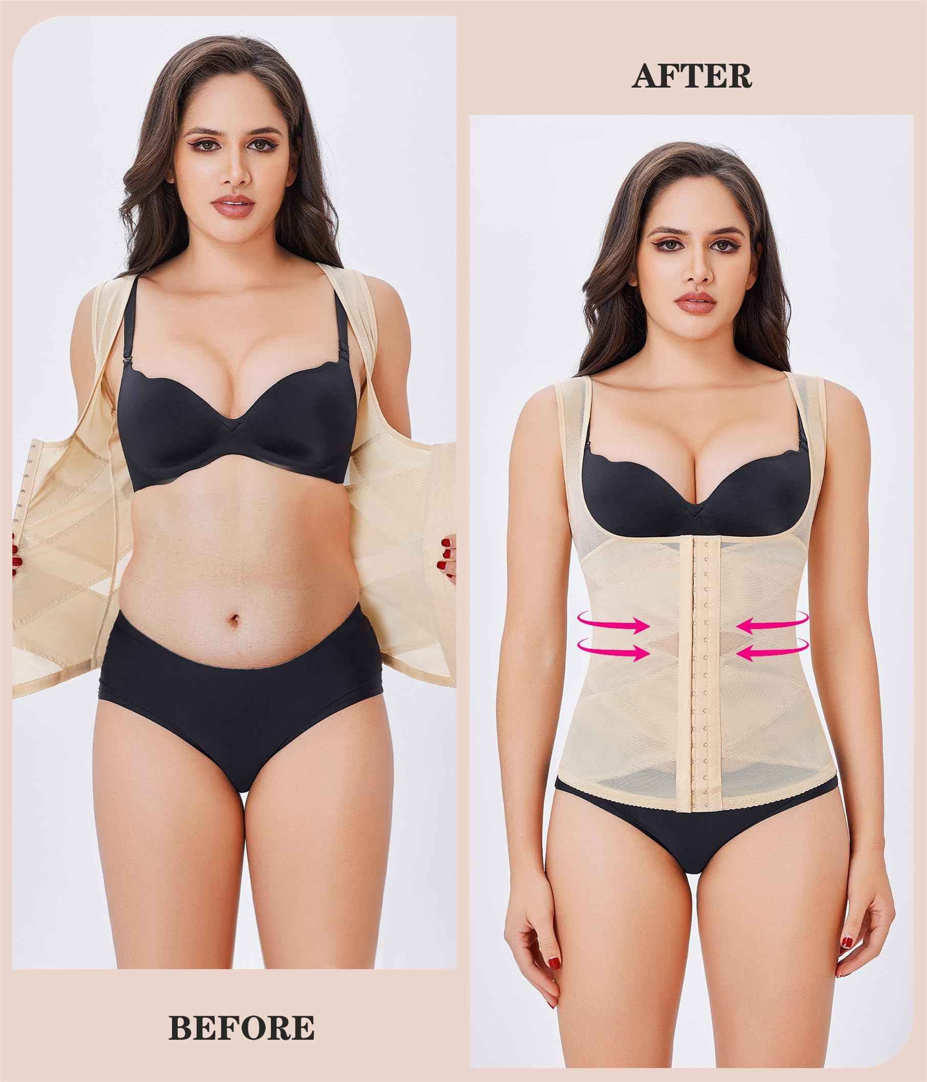 Nebility Waist Trainer for Women Corset Shapewear Tummy Control Body Shaper Vest Waist Cincher Shapewear