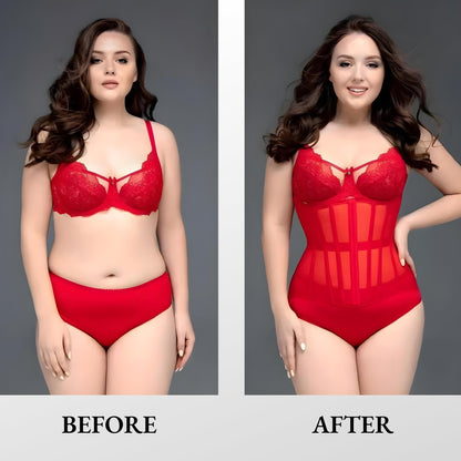 Mesh Corset Waist Trainer for Women - Underbust Corset Lace Up - Waist Cincher Shapewear - Body Shaper