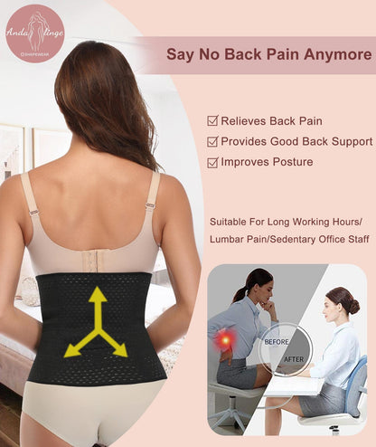 Waist Trainer for Women Lower Belly Fat Hourglass Body Shaper Waist Cincher Shapewear with Steel Bones Extender