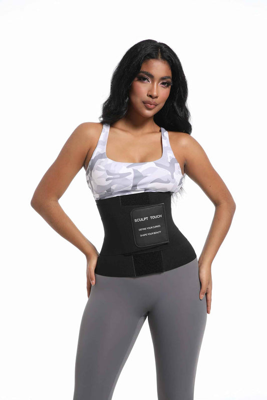 SCULPT TOUCH Women's Waist Trainer Corset, Tummy Control Shapewear Belt for Workout, Black