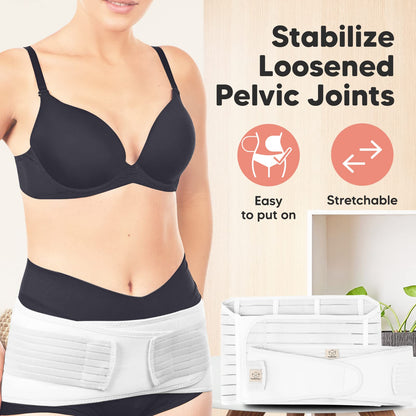 3 in 1 Postpartum Belly Support Recovery Wrap – Postpartum Belly Band, After Birth Brace, Slimming Girdles, Body Shaper Waist Shapewear, Post Surgery Pregnancy Belly Support Band (Midnight Black, M/L)