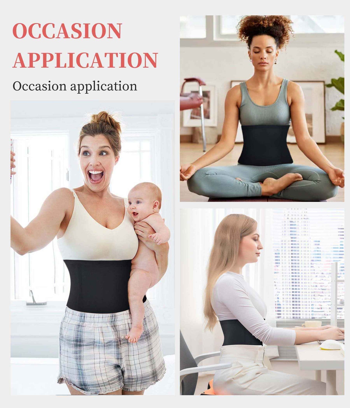 AOSBOEI Waist Trainer Shapewear Tummy Control Waist Cincher Girdle Body Shaper Postpartum Recovery Belt Belly Band Wrap