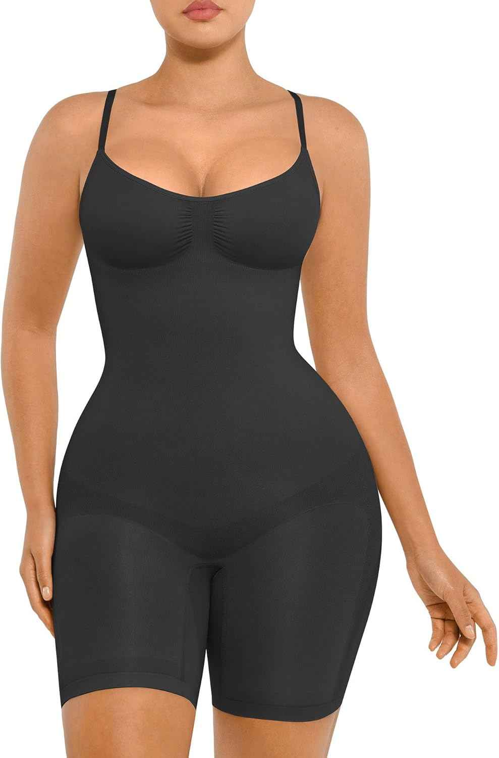 FeelinGirl Shapewear Bodysuit Tummy Control Seamless Sculpting Hip Enhancer Body Shaper for Women