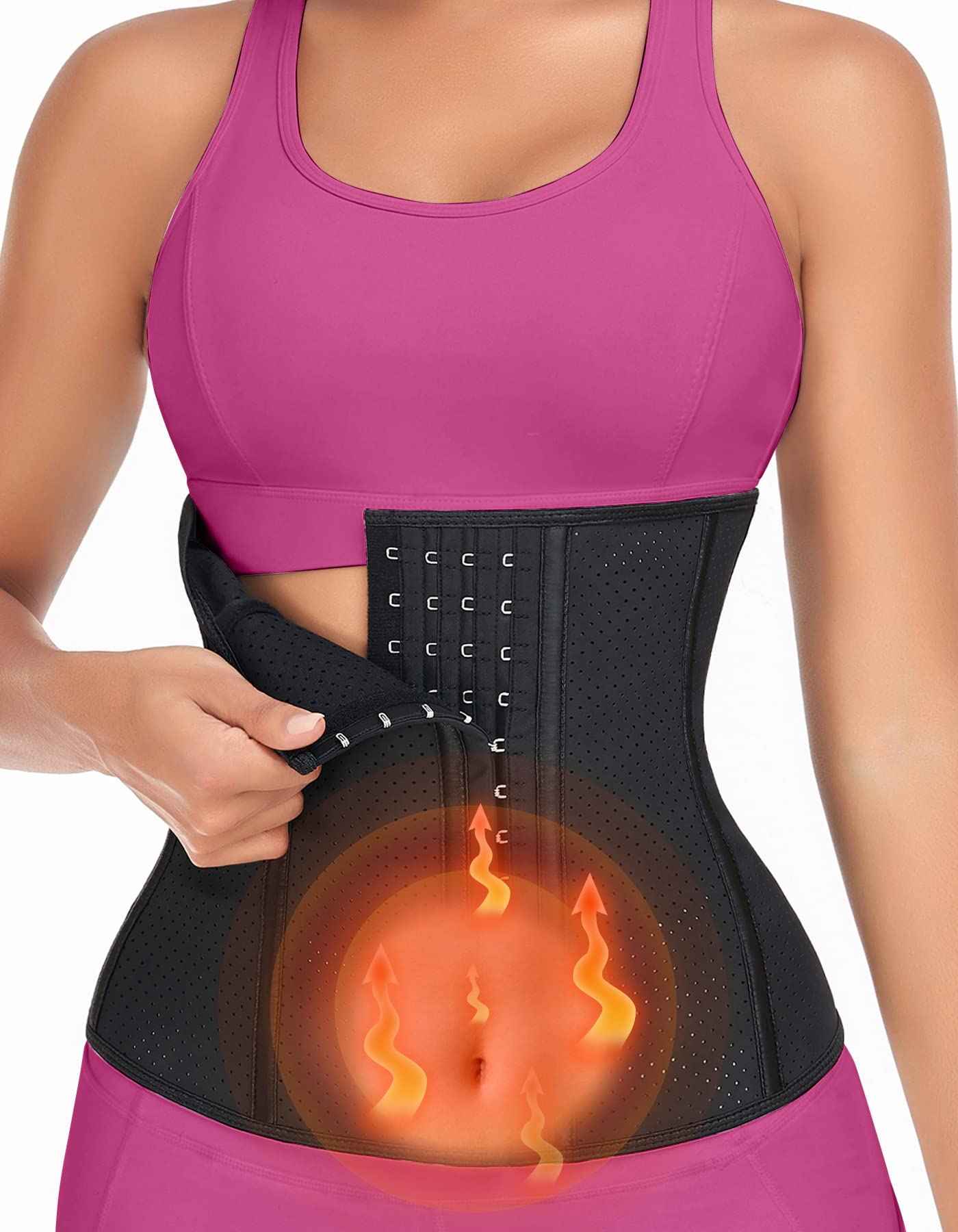 YADIFEN Corset Waist Trainer for Women, Latex Waist Cincher Workout Body Shaper Breathable Girdle Sport Belt