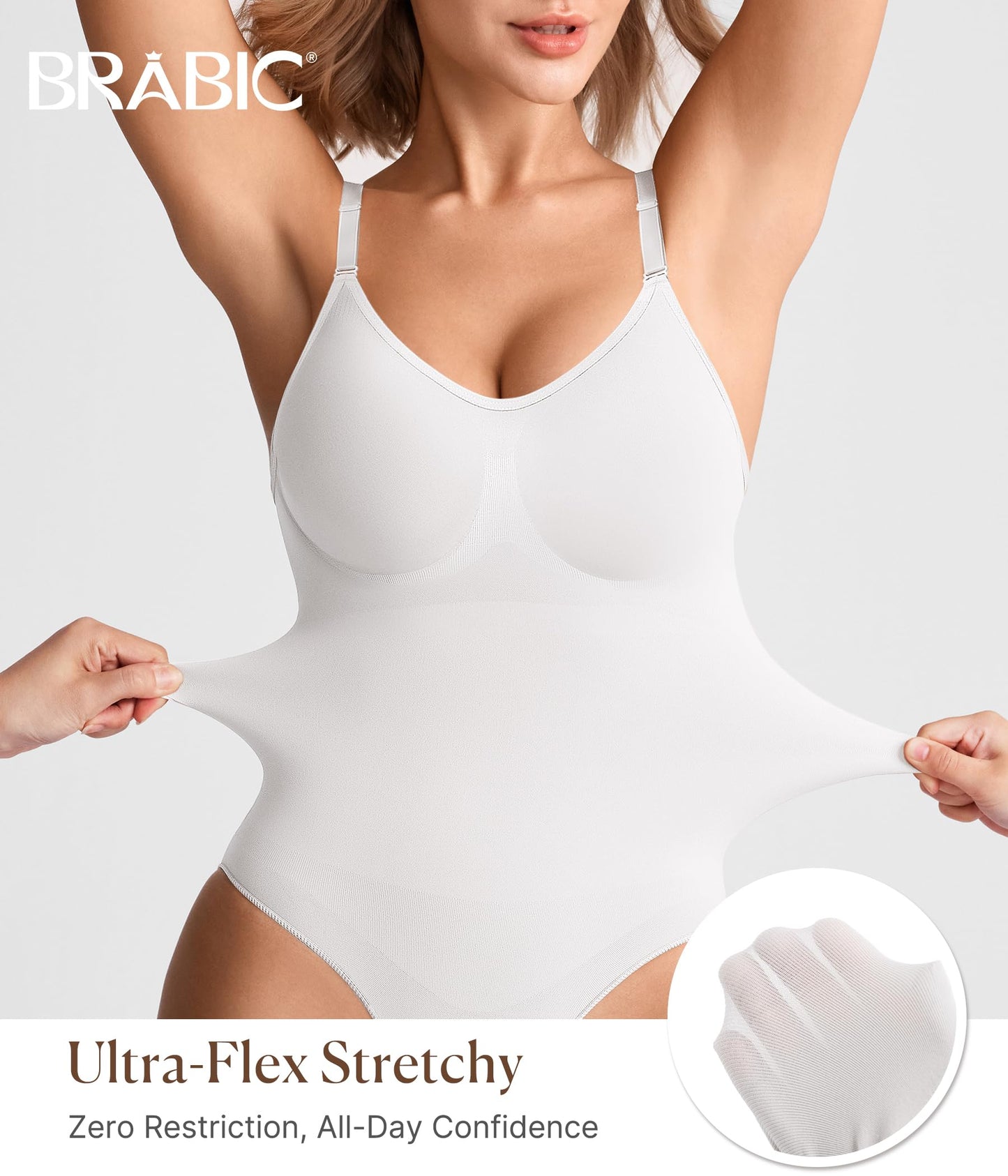 BRABIC Tummy Control Shapewear for Women Seamless Shapewear Bodysuit Body Shaper Waist Trainer Snatched Body Suit