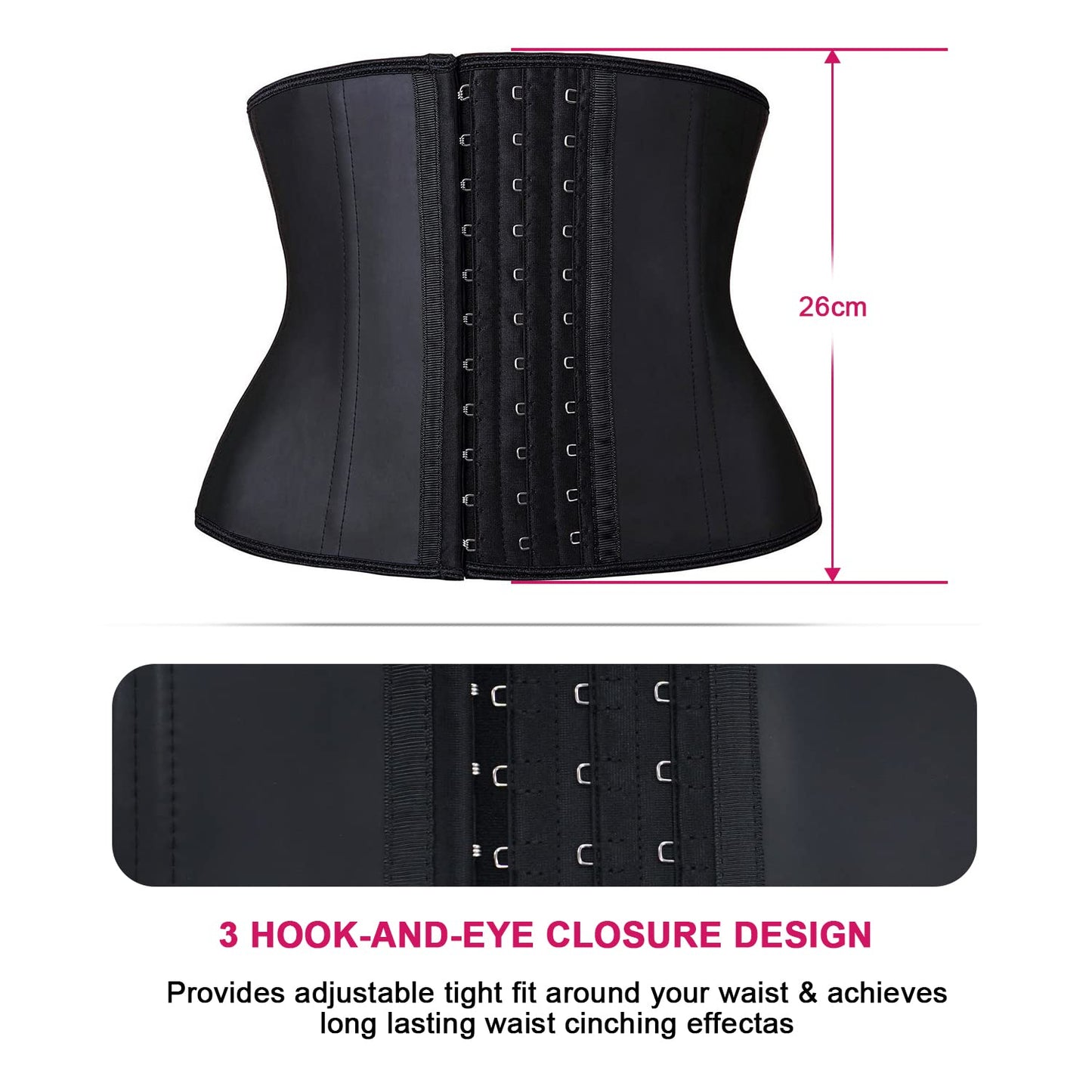 YIANNA Waist Trainer for Women Latex Underbust Waist Cincher Corset Sport Girdle Hourglass Body Shaper